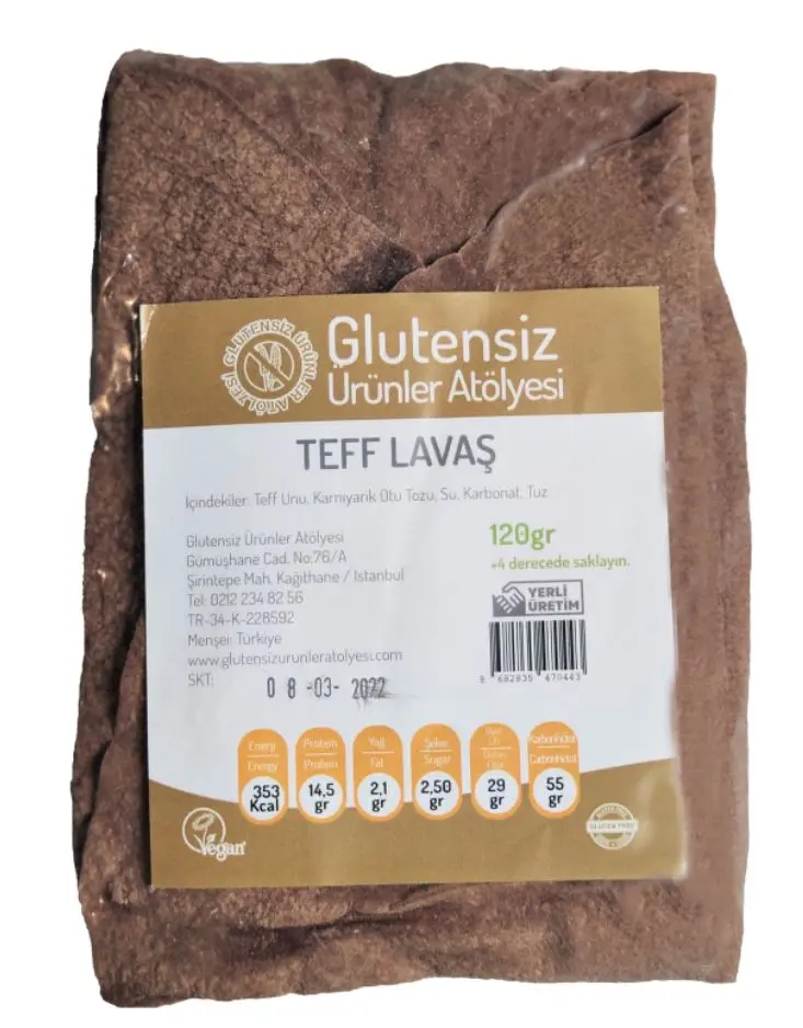 Glutensiz Ürünler Atölyesi - GUA Teff Lavaş (2 adet) * 4 paket